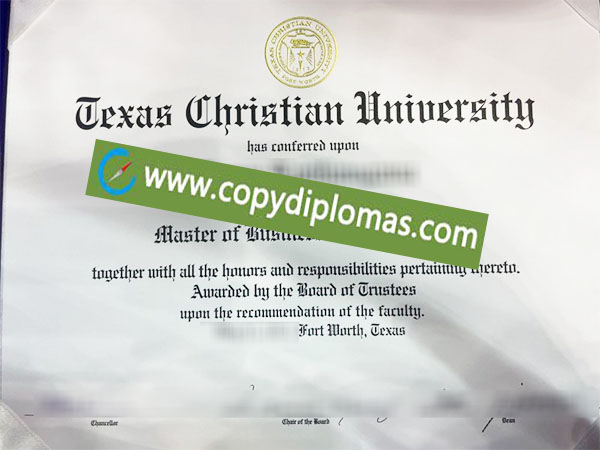 Texas Christian University diploma