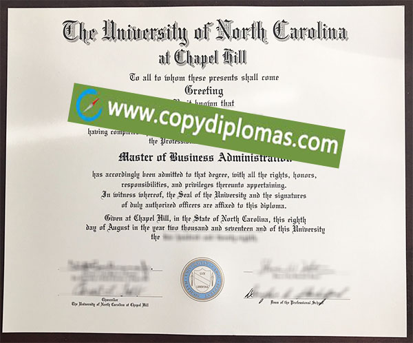 UNC Chapel Hill degree, University of North Carolina diploma