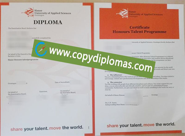 Hanze University of Applied Sciences diploma