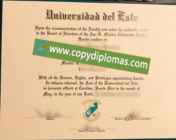 Universidad del Este diploma