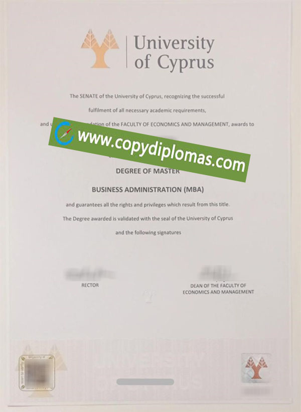 University of Cyprus diploma