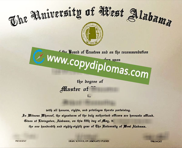 University of West Alabama diploma