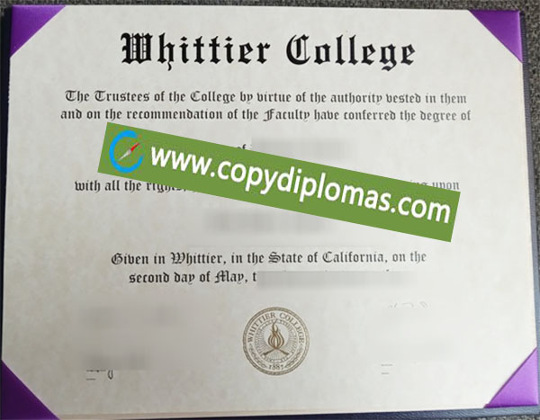 Whittier College diploma